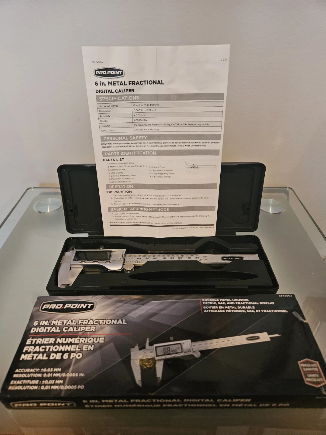 Pro Point 6" Metal Fractional Digital Caliper -New