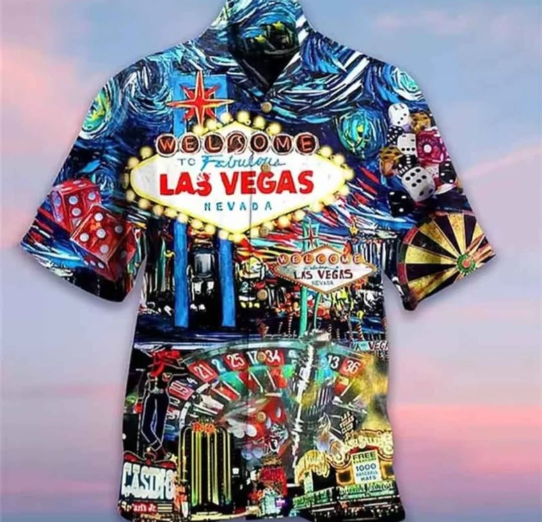 Las Vegas Themed Hawaiian Shirt XL SIZE