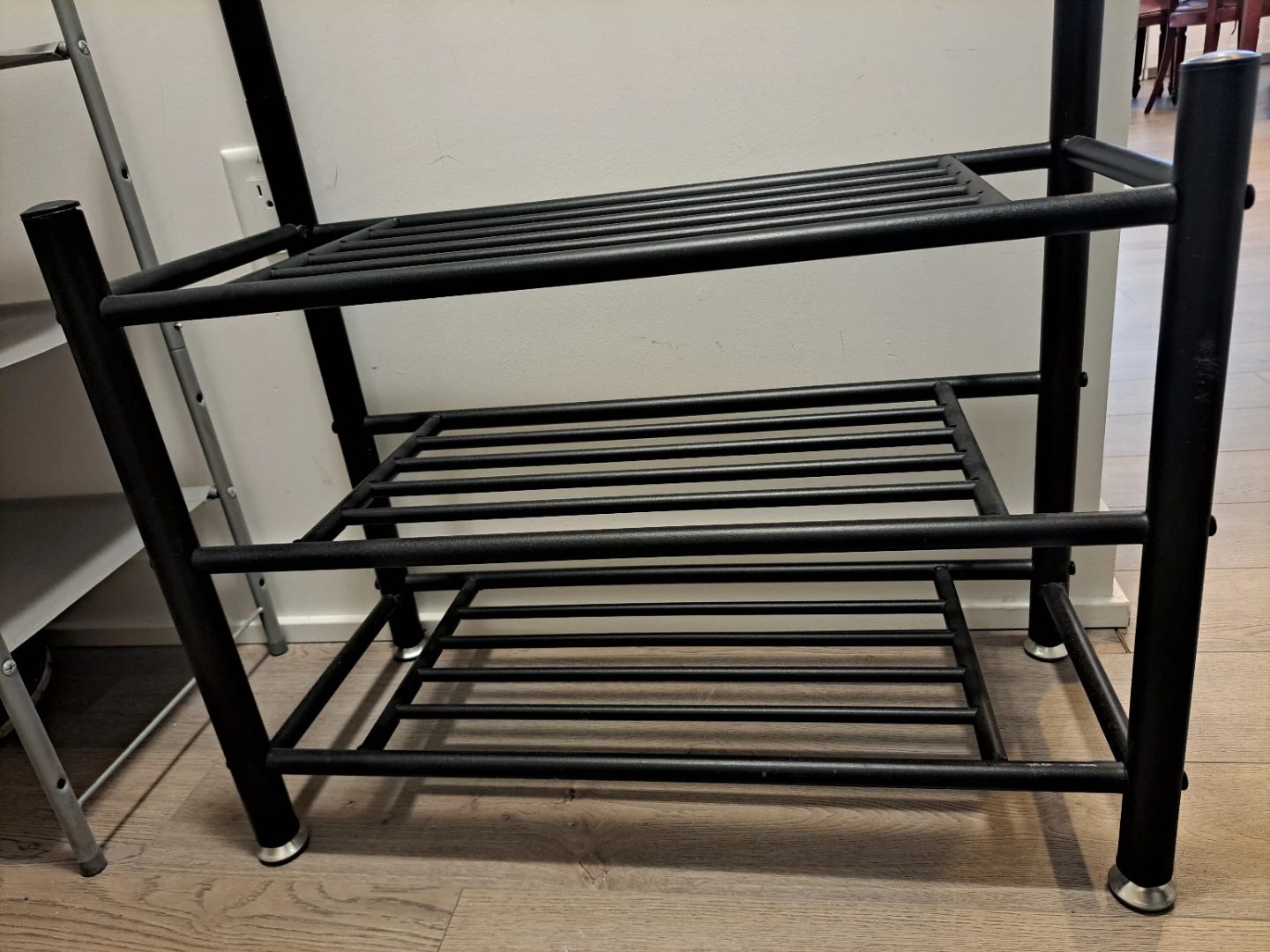 Black Metal Hall Tree with Shoe Rack - photo 2