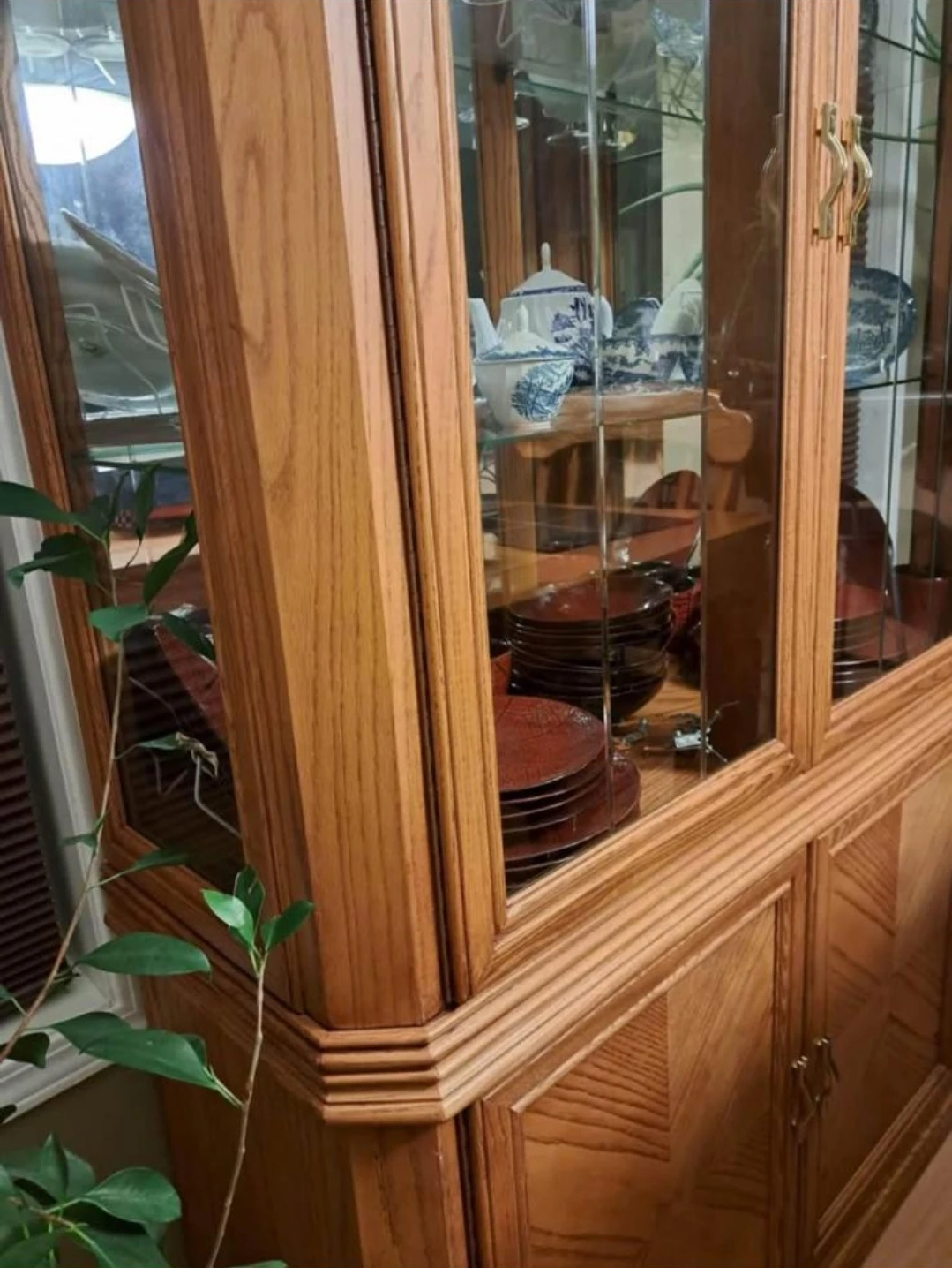 Solid Wooden Glass Cabinet