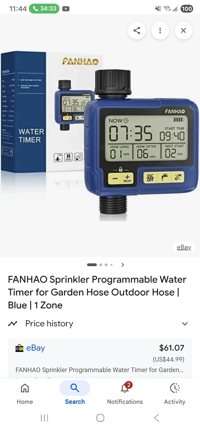 FANHAO Programmable Water Timer Blue | 1 Zone - photo 3