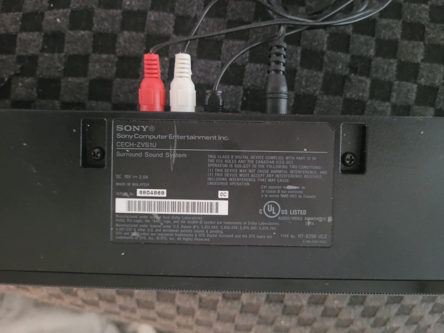 Ps3 Rare subwoofer with optical cable - photo 4