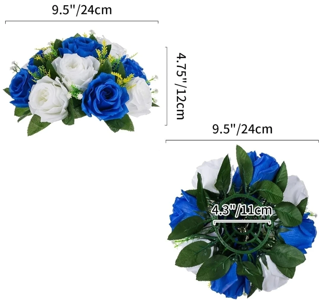 Pack of 6 Artificial Flower Arrangement Blue and White - photo 3