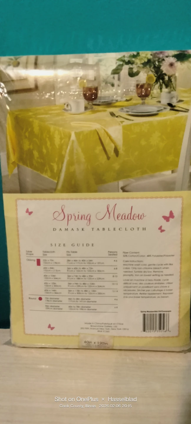 Spring Meadow Damask Tablecloth