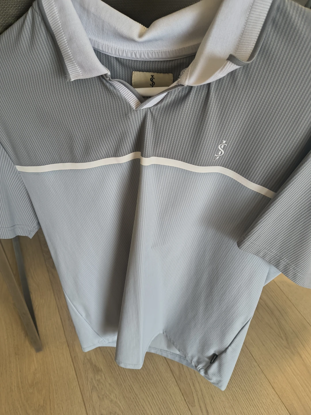 Gray Striped Polo Shirt