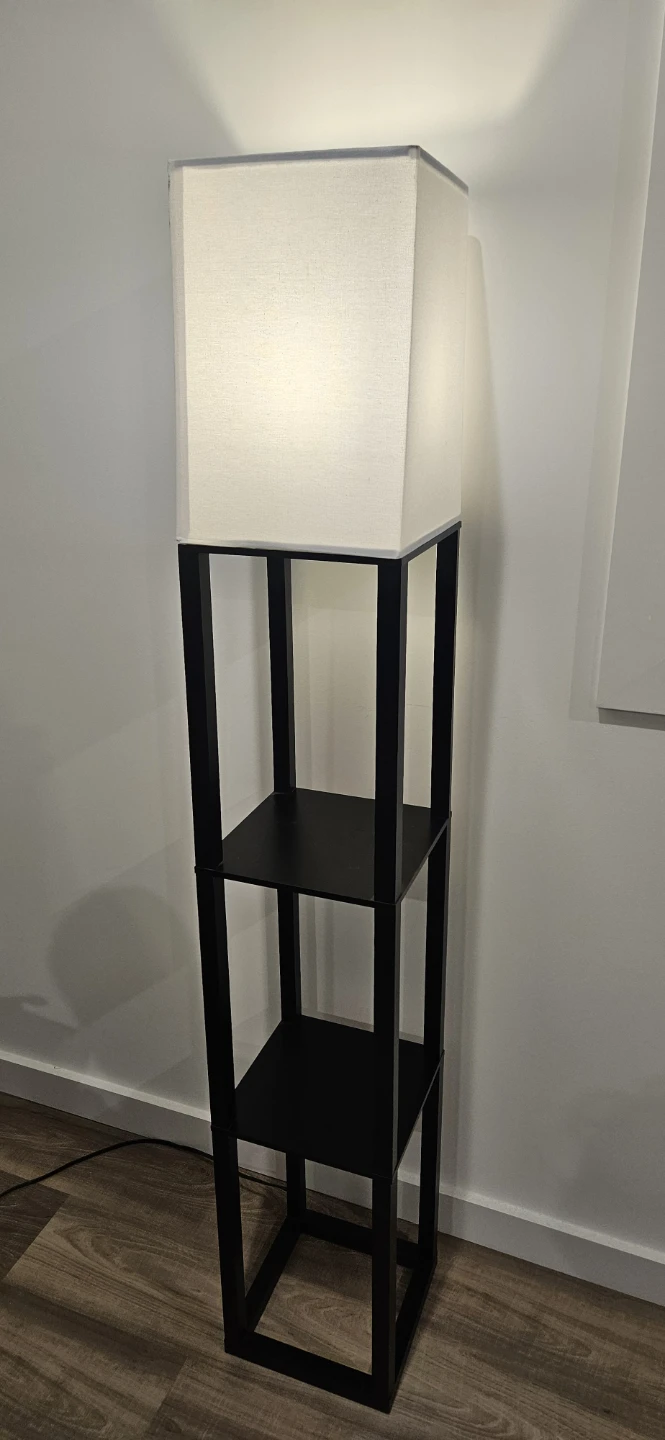 Black Floor Lamp with Shelves - photo 2