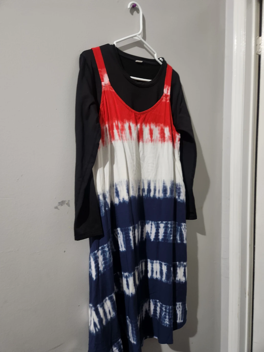 Tie-dye Tank Dress with Long Sleeve Shirt