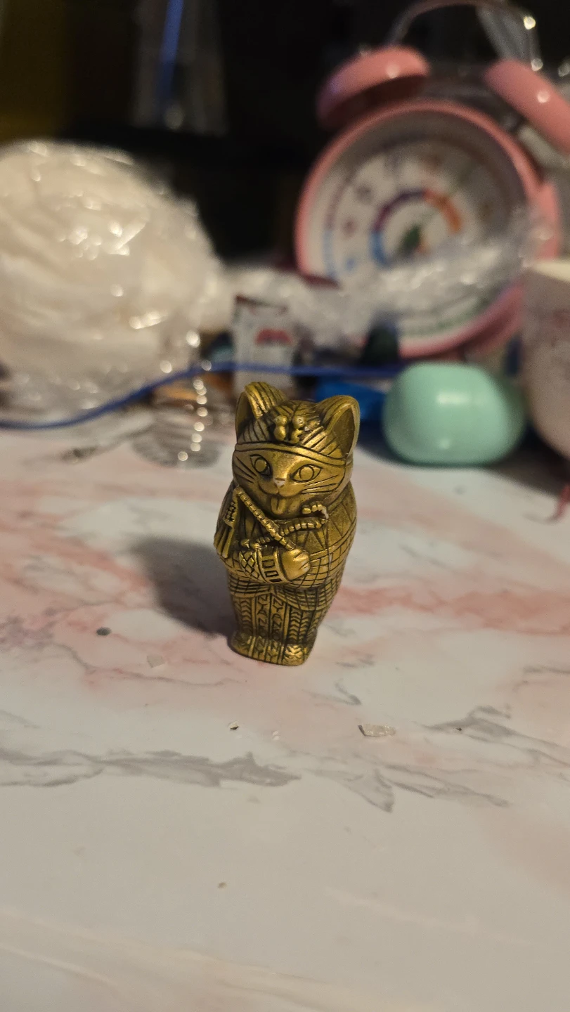🏆 Rare Egyptian Cat Mummy Figurine Duo 🏆 - photo 2