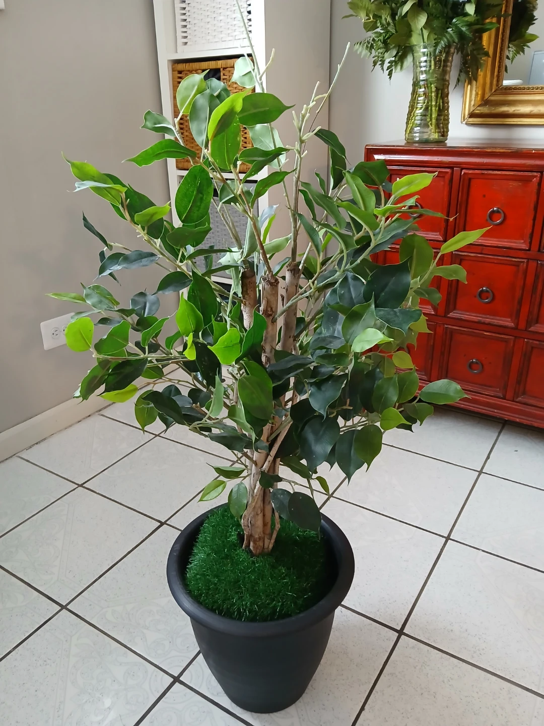 Artificial Ficus Tree in Black Pot - photo 3