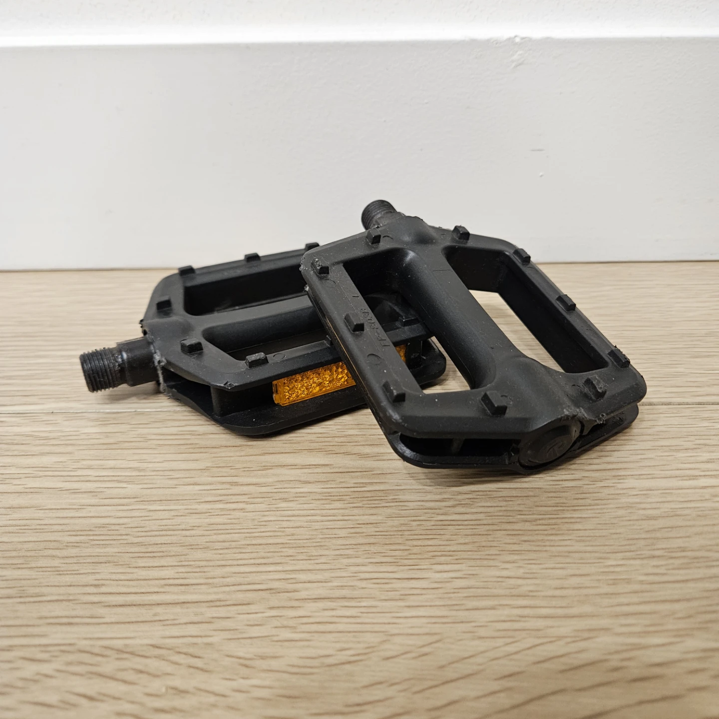 Pait of Black Plastic Bicycle Pedals