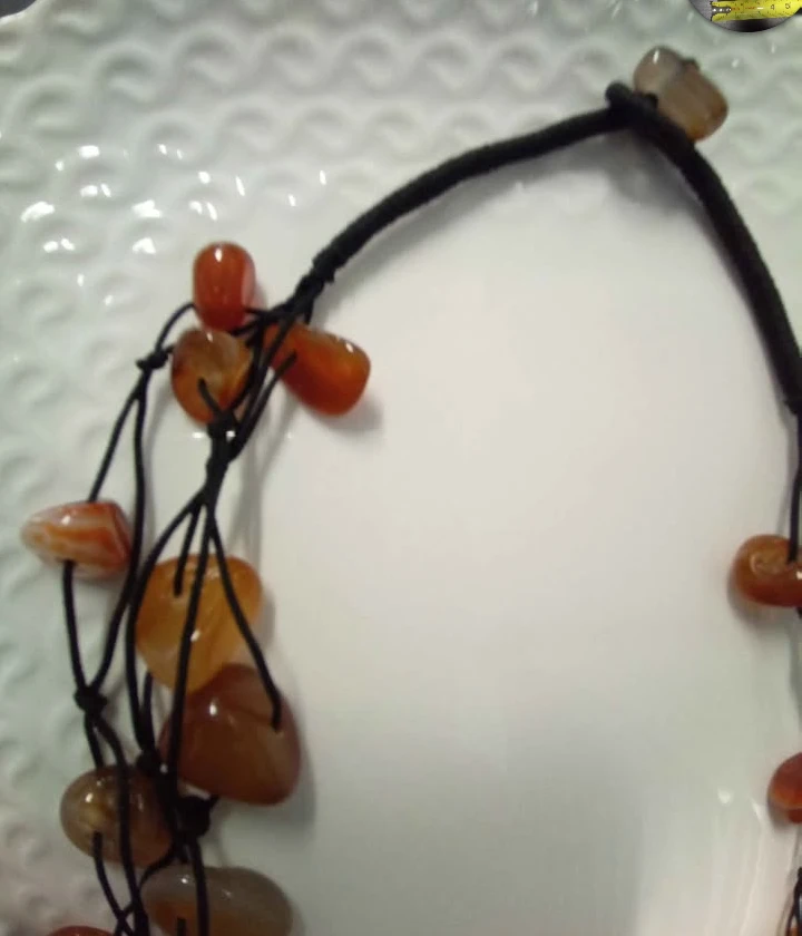 Brown and Orange Gemstone Beaded Necklace - photo 3