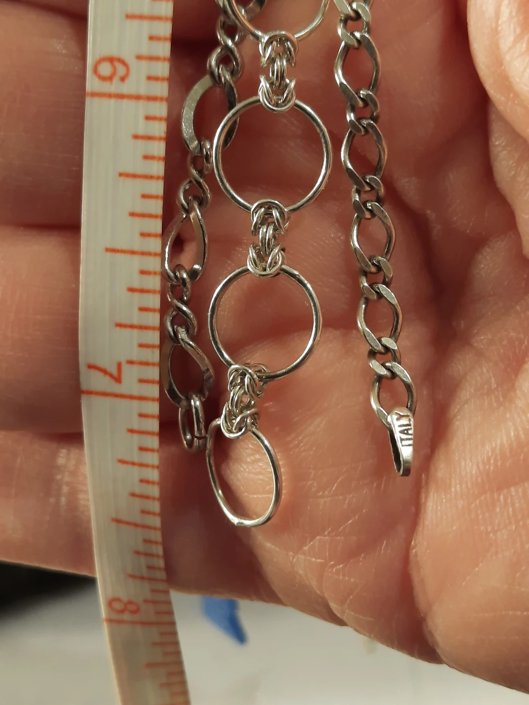 Sterling Silver Bracelets with Cross Charm and Rings - photo 3