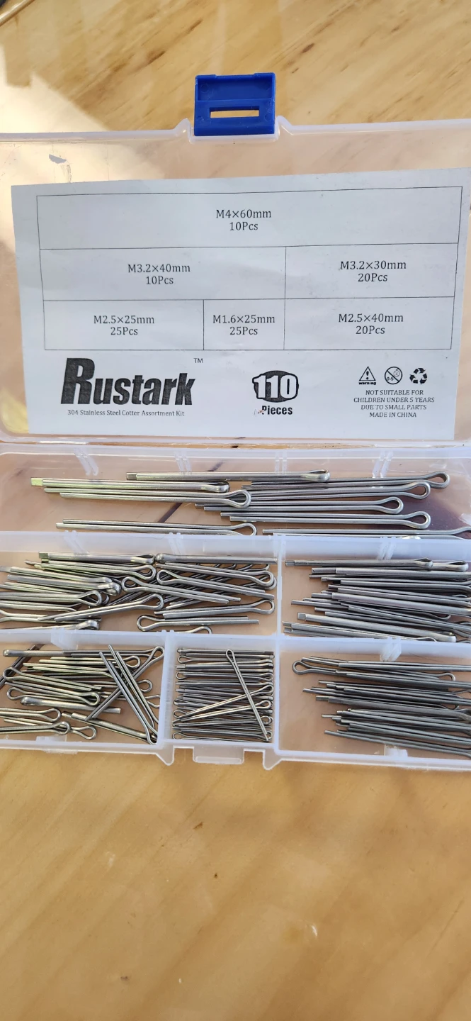 Rustark 304 Stainless Steel Cotter Pin Assortment Kit (110 Pcs)