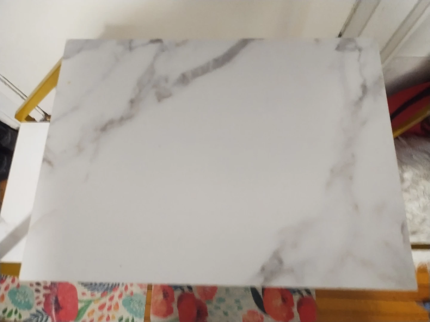 WOLAWU Gold Side Table with Marble Top - photo 3