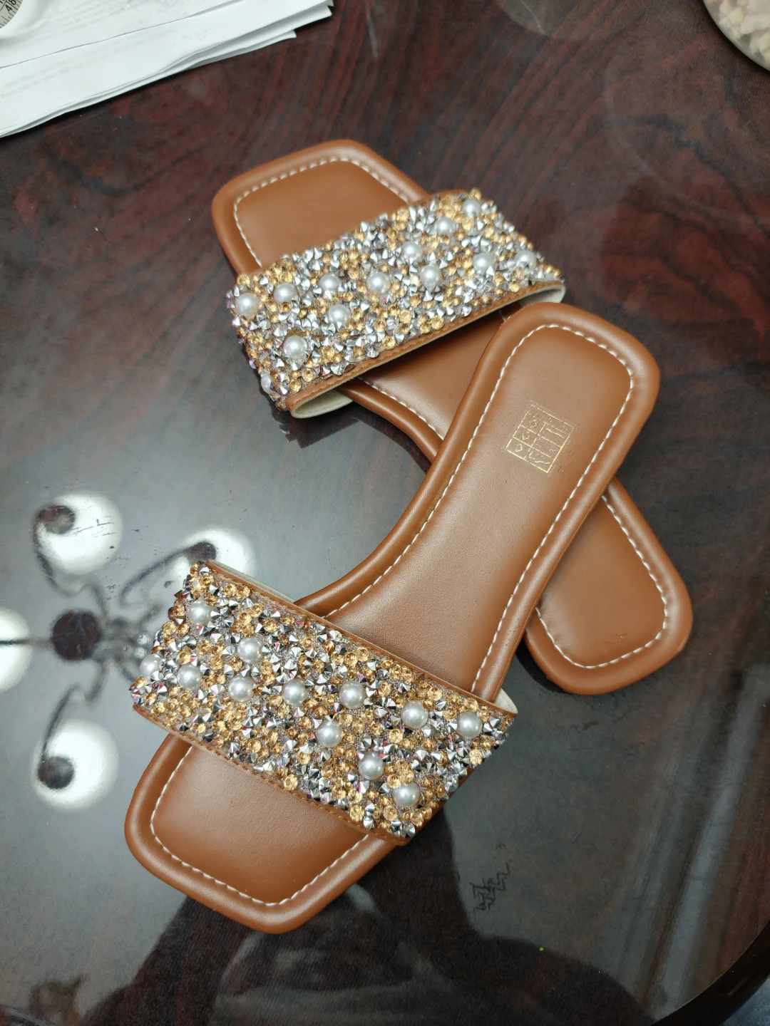 Women's Embellished Slide Sandals - photo 2