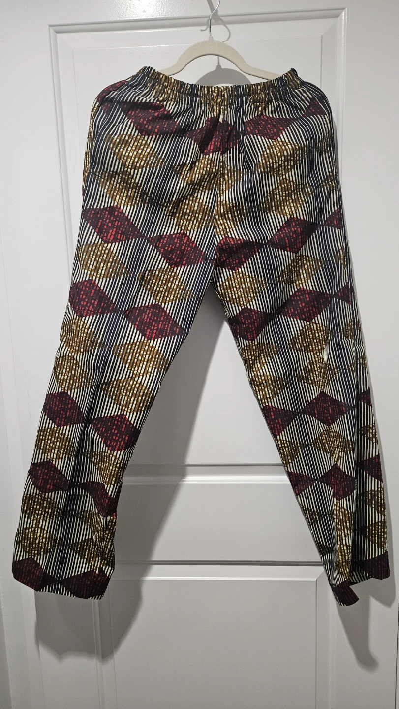 Ankara Print Pants, Size Medium (6-8), with elastic waist band