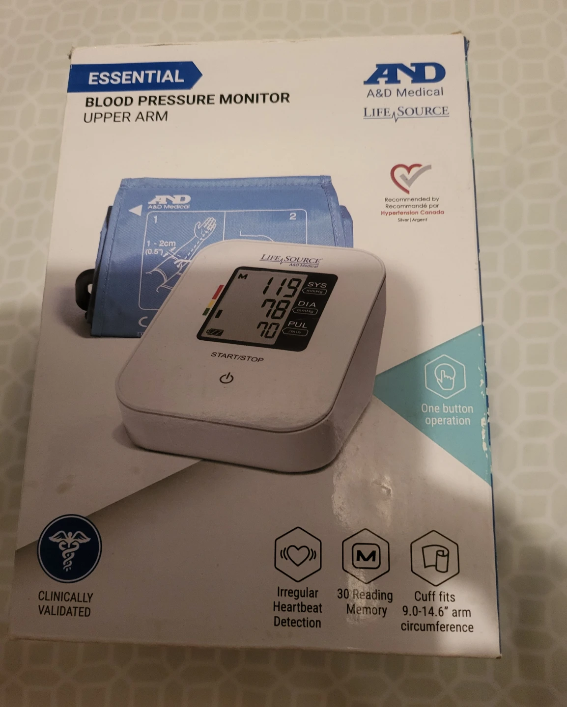 A&D Medical Essential Upper Arm Blood Pressure Monitor
