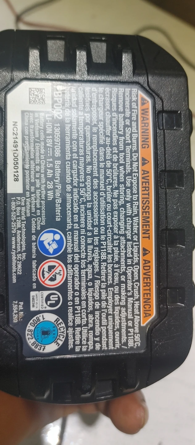Ryobi charger and battery 18v 1.5am - photo 5