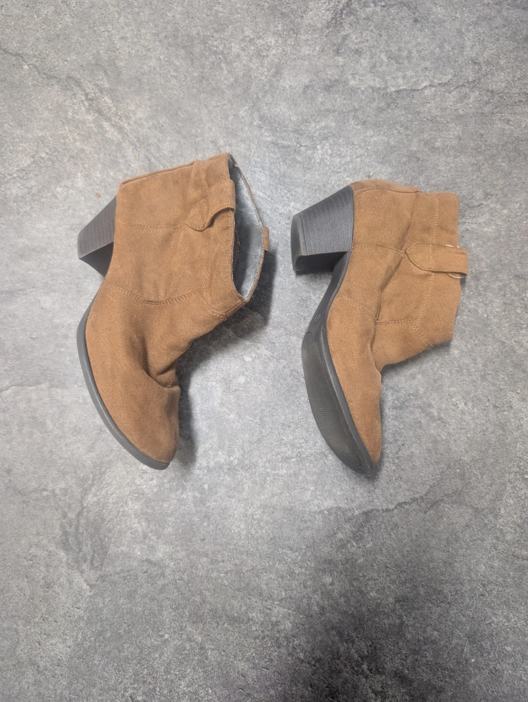Brown Faux Suede Ankle Boots - photo 2