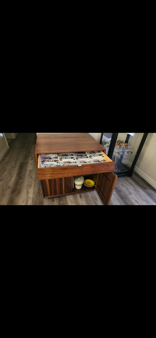 Custom-made walnut buffet sideboard bar cabinet for sale - photo 3