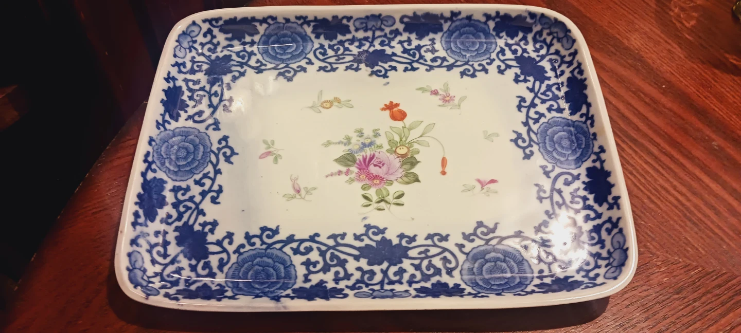 Antique Asian Decorative Tray with Floral Design - photo 4