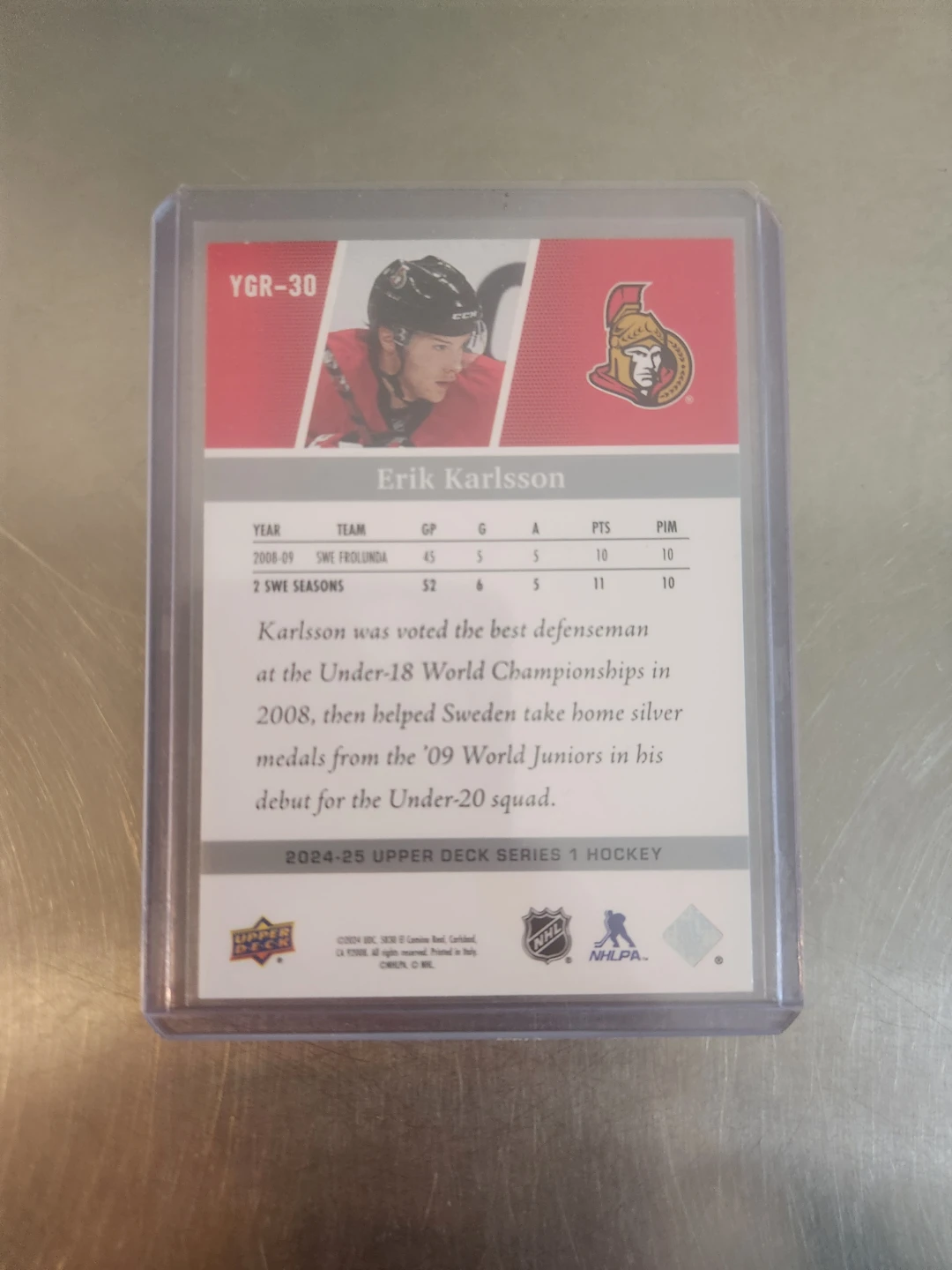 Erik Karlsson 2024-25 Upper Deck Series 1 Hockey Card - photo 2