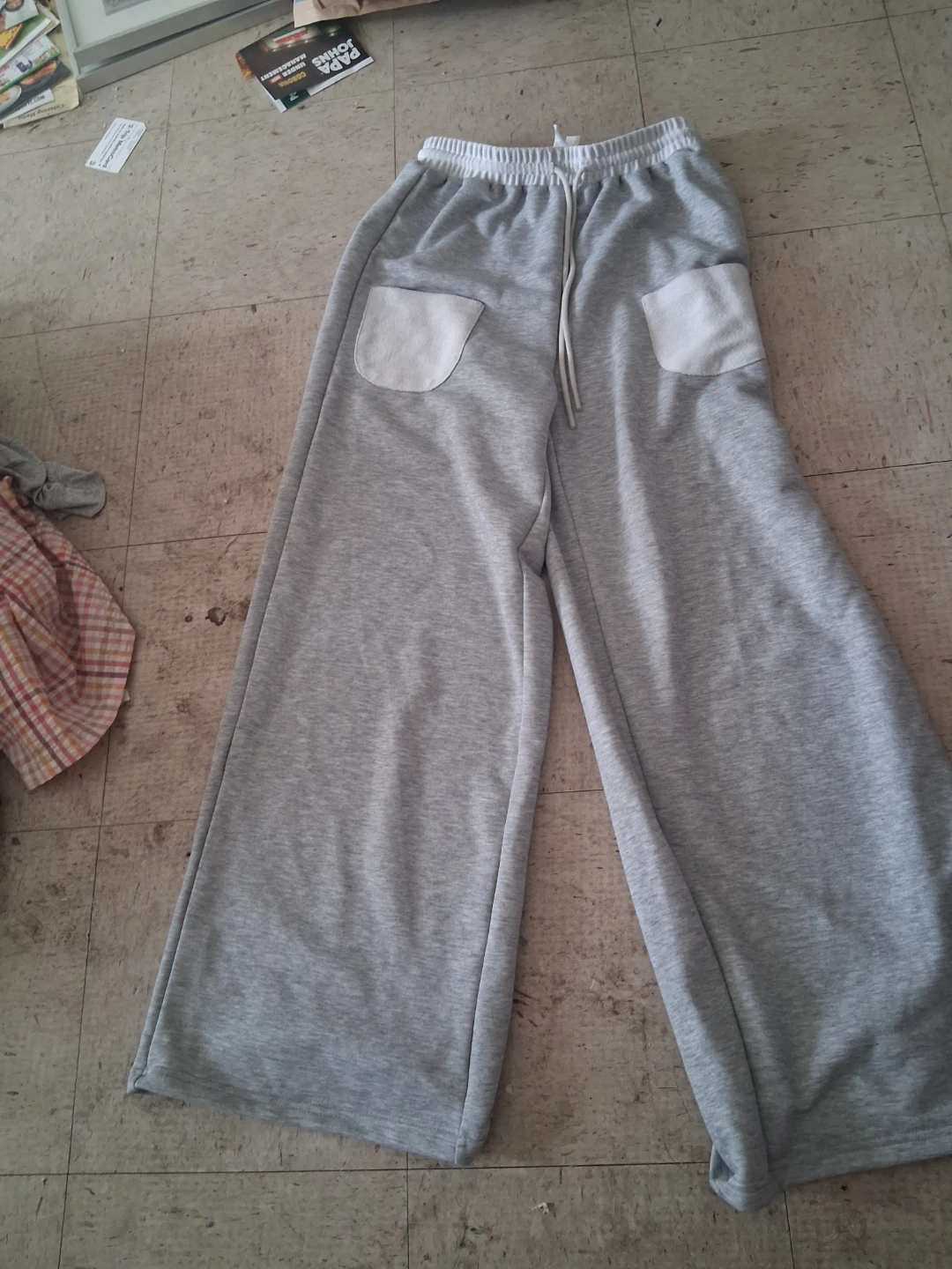 Gray Wide Leg Sweatpants
