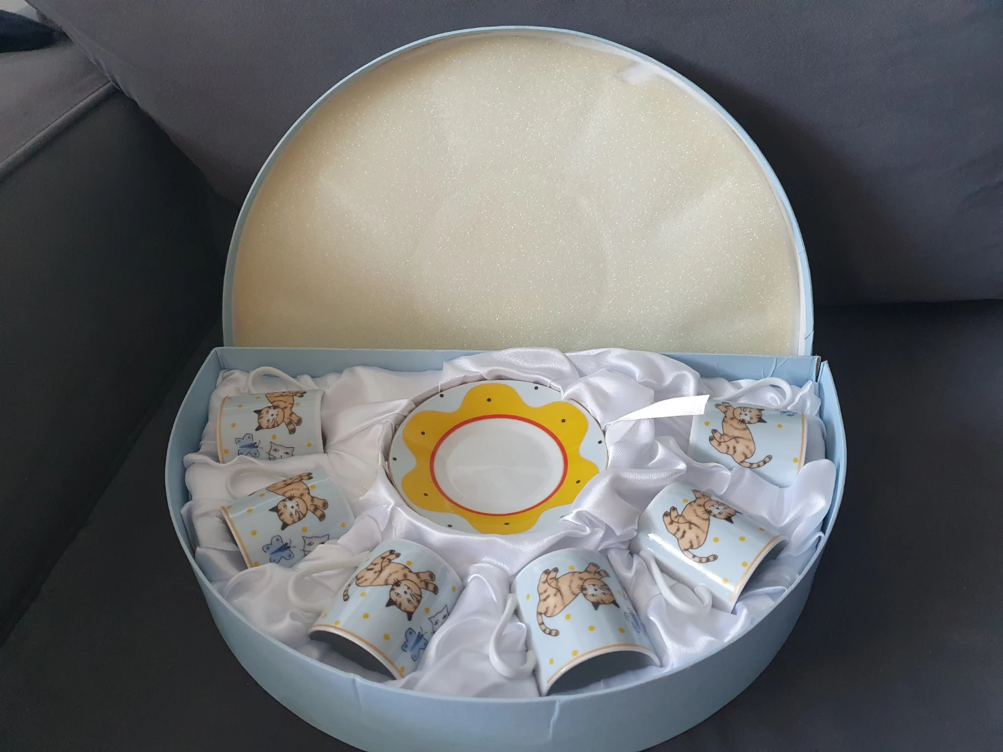 Cat Themed Coffee Cup and Saucer Set small