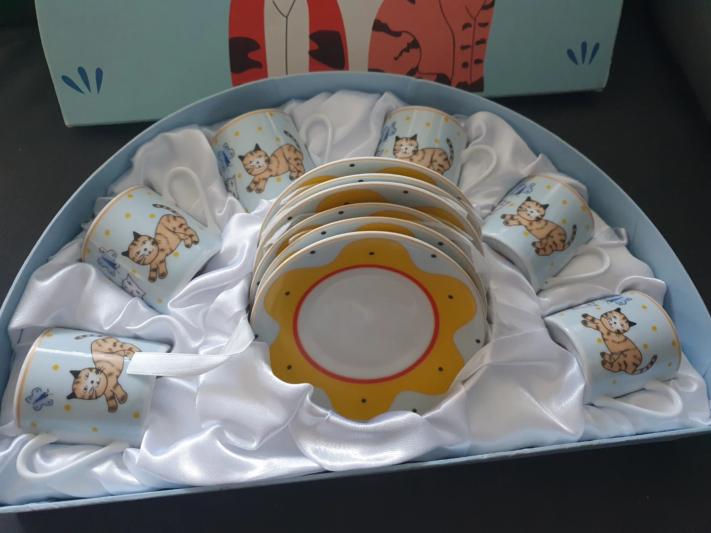 Cat Themed Coffee Cup and Saucer Set small - photo 4