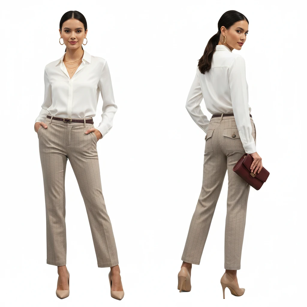 🏆  Marc by Marc Jacobs Pinstripe Mid-Rise Trousers Size 0 - photo 4