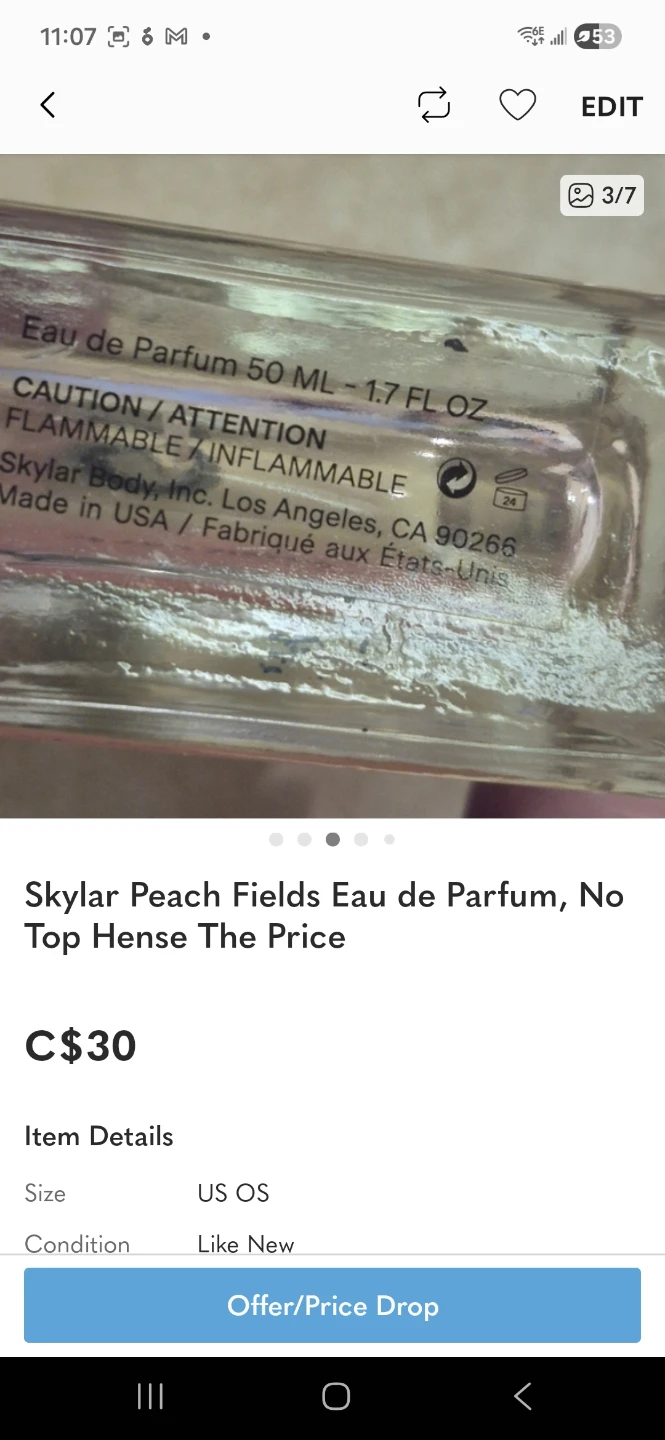 Full bottle  of SKYLAR   perfume - photo 3