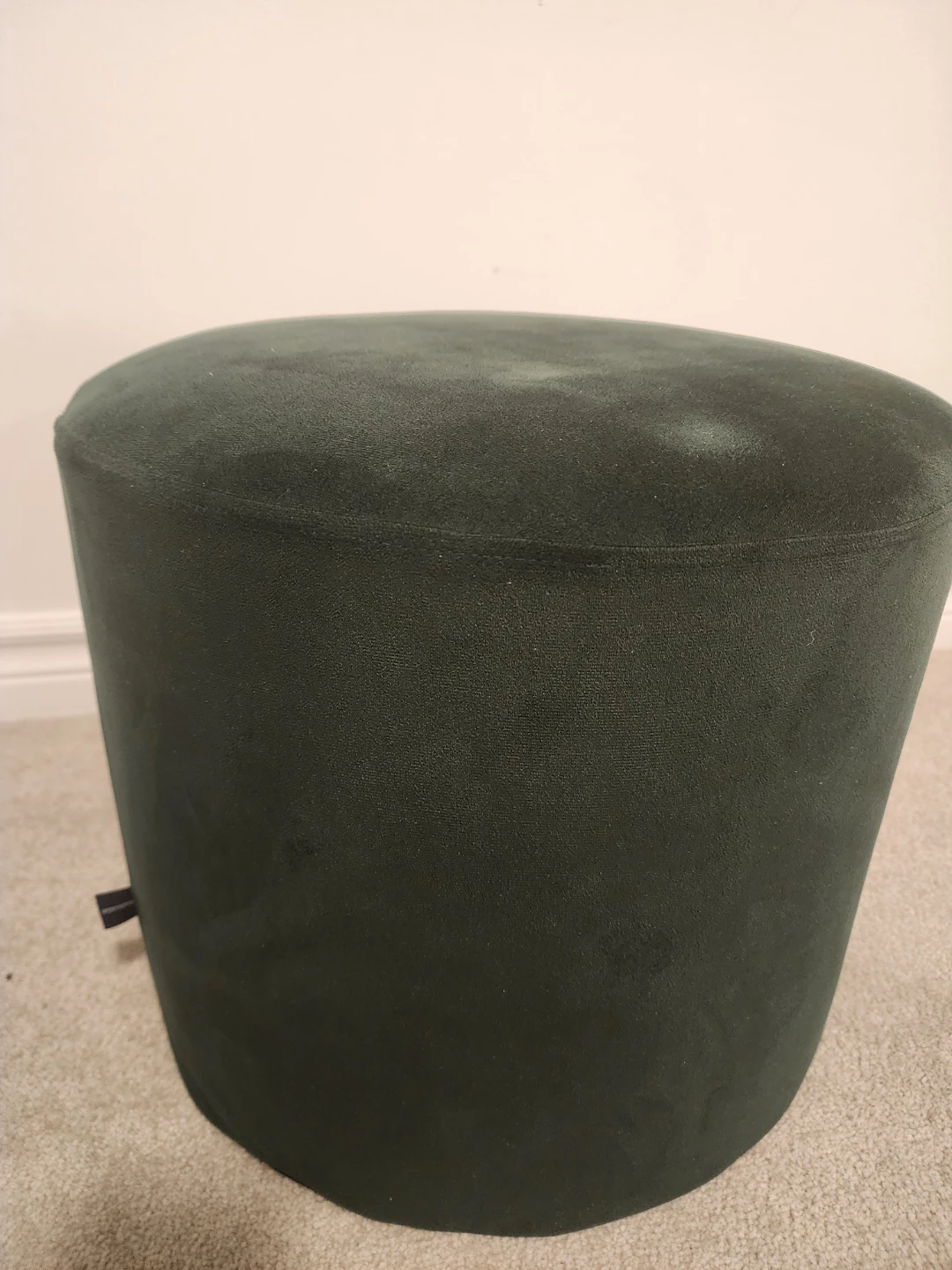 Dark Green Velvet Ottoman Pouf