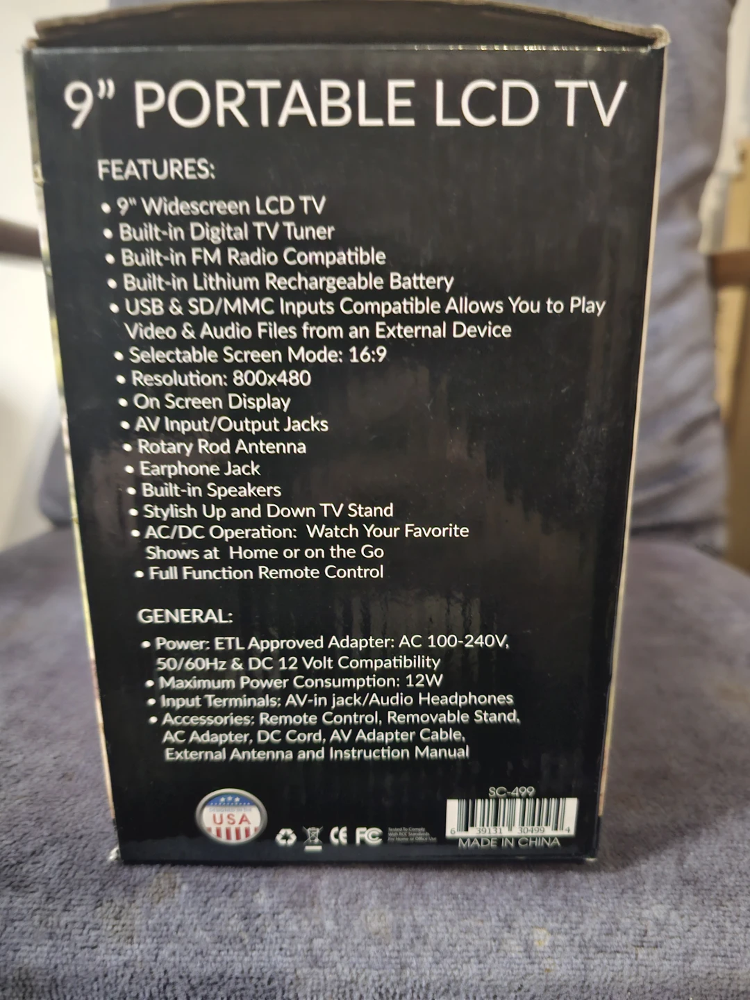 Supersonic 9" Portable LCD TV FM Radio SC-499 - photo 2