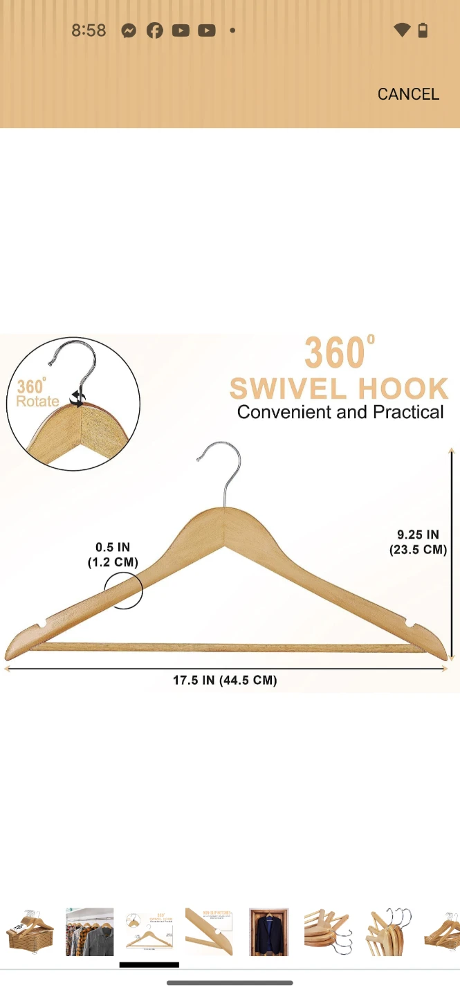 Utopia Home 20-Pack Non-Slip Wooden Hangers