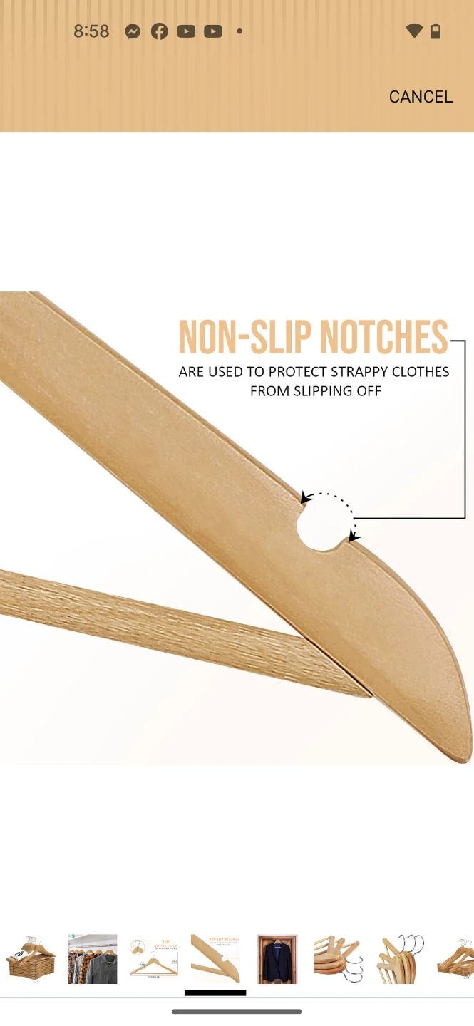 Utopia Home 20-Pack Non-Slip Wooden Hangers - photo 4