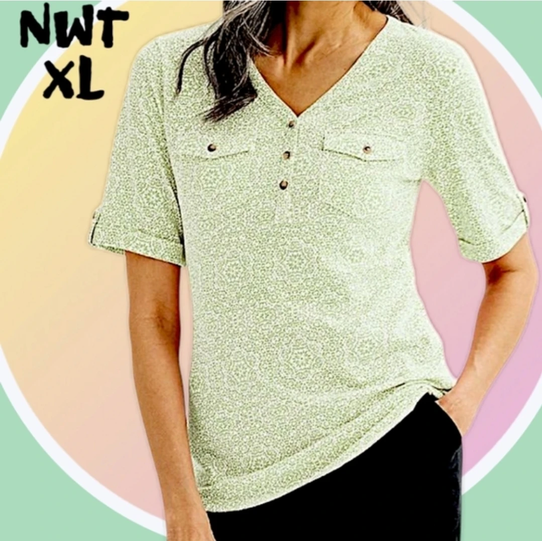 NWT XL & XXL Elbow Sleeve Utility Henley Top 🏆 - photo 2