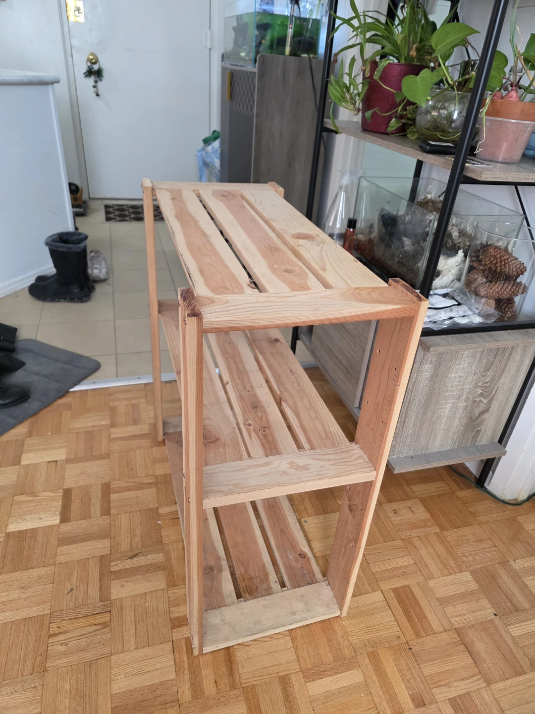 Wooden 2-Tier Shelf Unit - photo 2