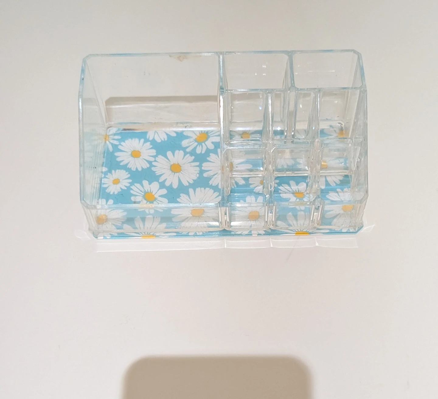 Daisy Print Clear Makeup Organizer