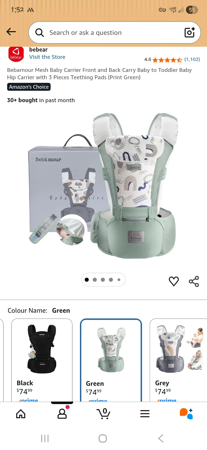 Bebamour Mesh Baby Carrier – Never Used