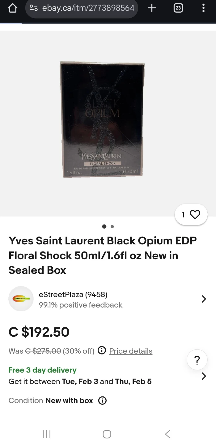 YSL Black Opium Floral Shock EDP  ** Rare Gem ** - photo 3