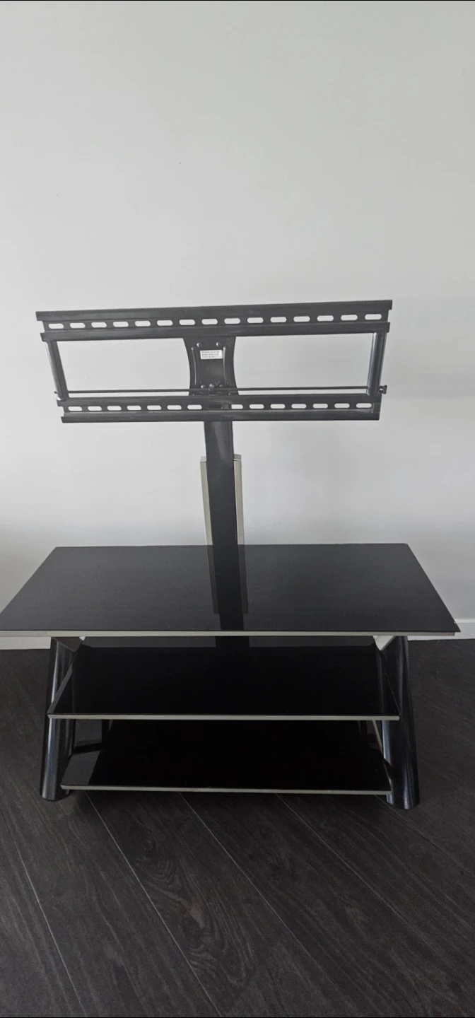 Black Glass TV Stand with Mount - photo 2