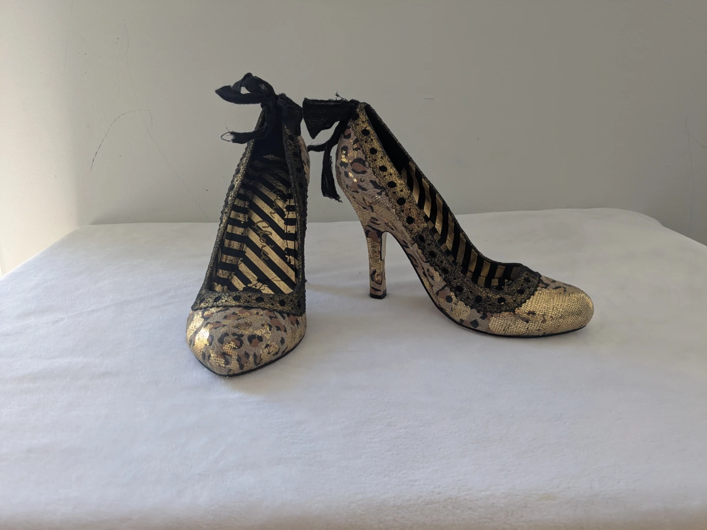 Irregular Choice Gold Leopard Print High Heel Pumps - photo 3
