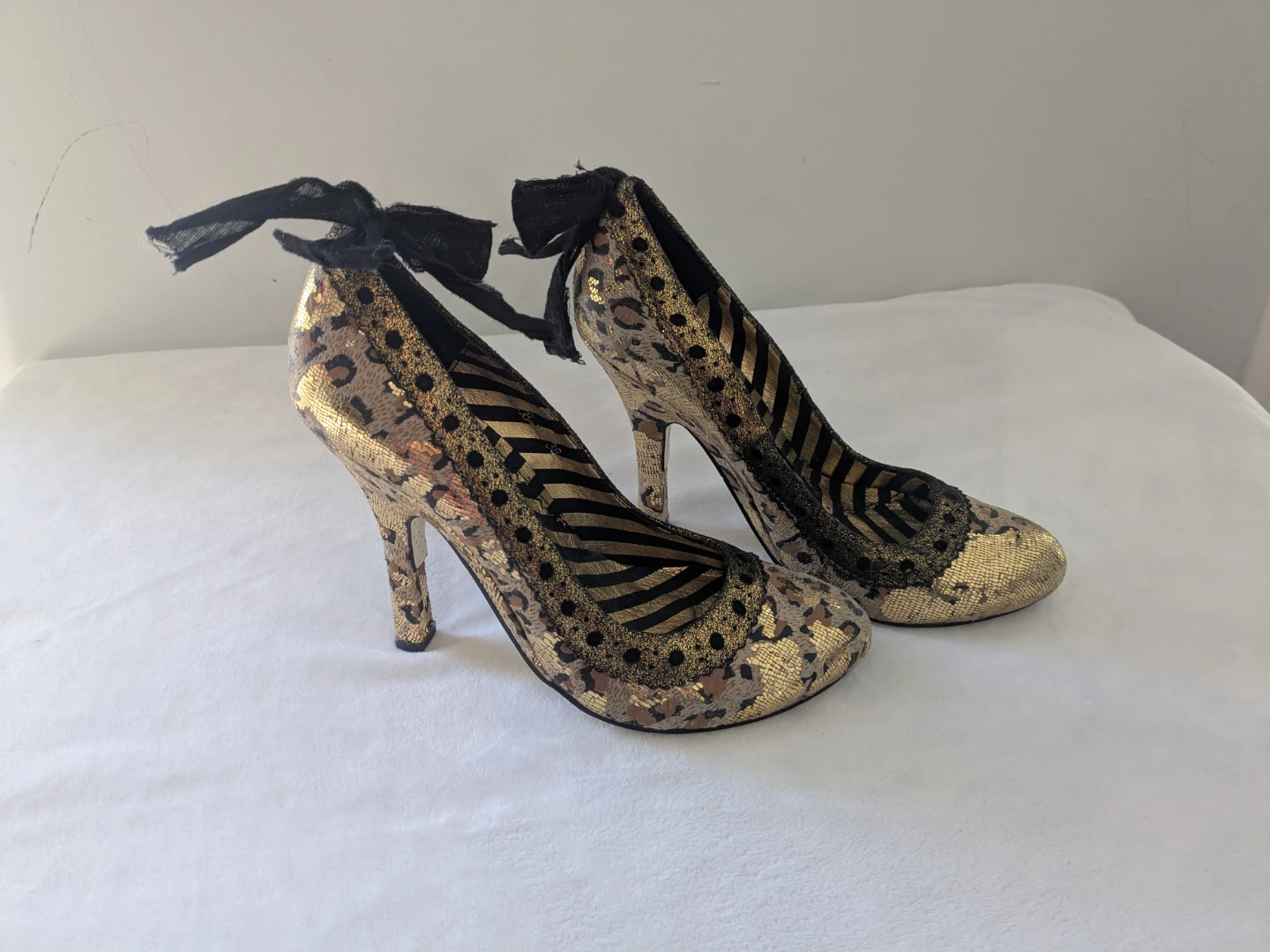 Irregular Choice Gold Leopard Print High Heel Pumps - photo 4