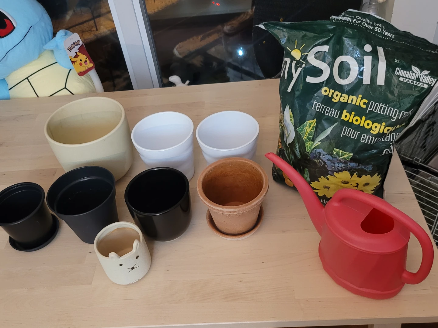 8ea Plant Pots, Organic Soil, Watering Can (Ready for spring🍀)