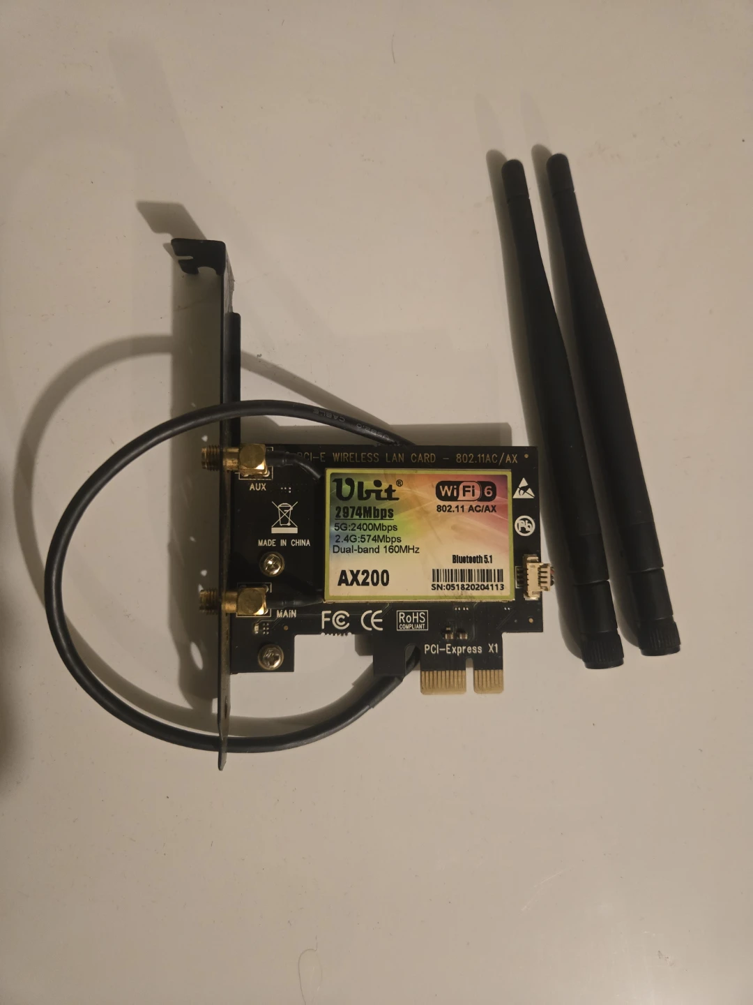 Ubit AX200 PCIe WiFi 6 Card