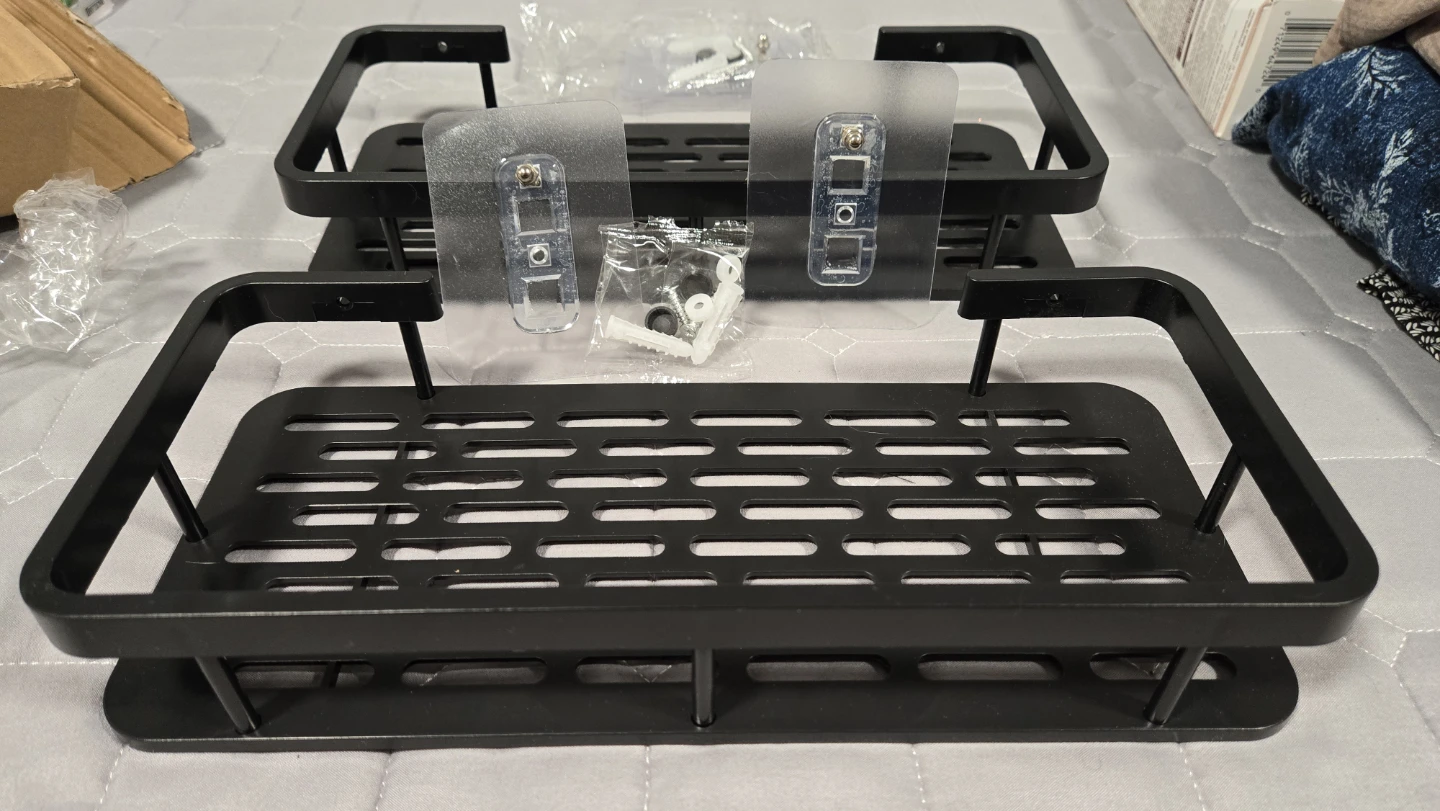 Black plastic Shower Caddy Shelf🏆