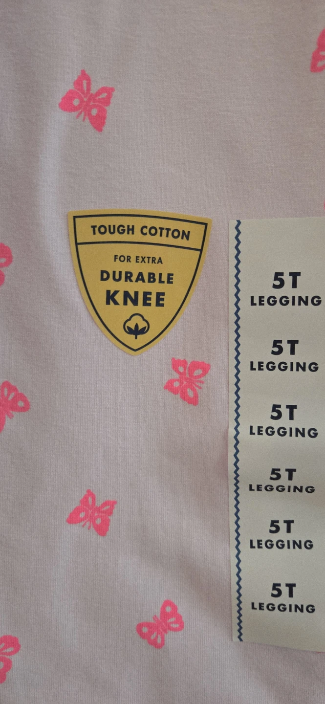 New! Cat & Jack Pink Butterfly Leggings Size 5T - photo 2
