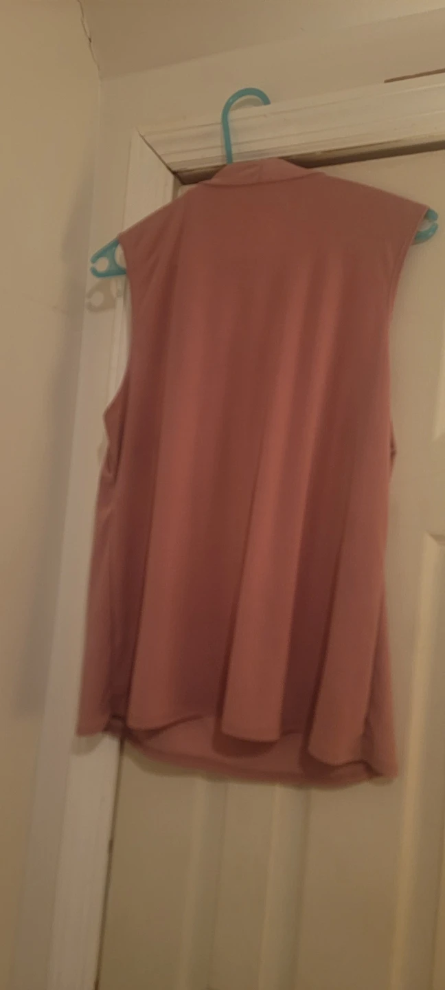 Pink Sleeveless Mock Neck Bow Blouse - photo 4