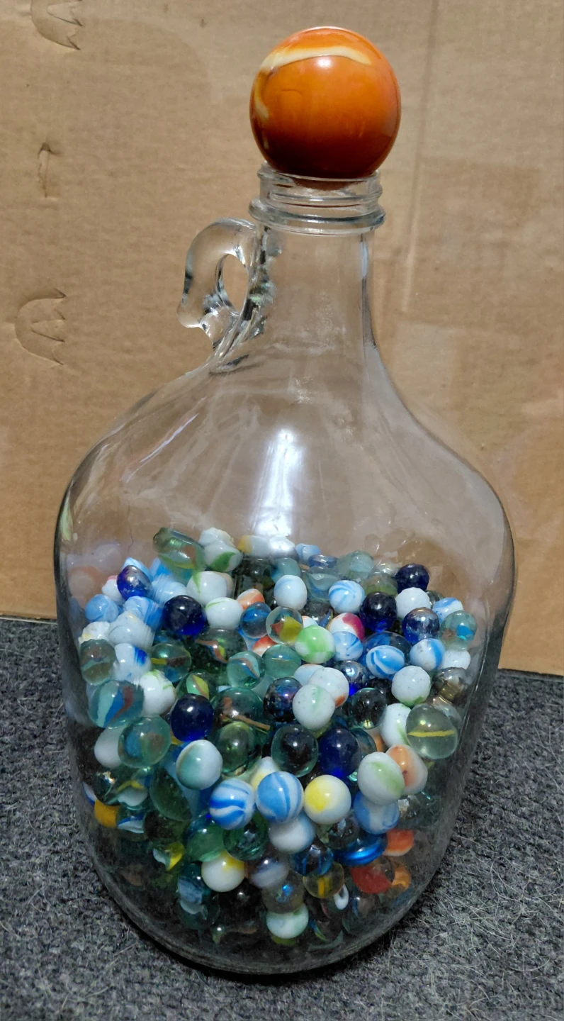 Glass Jug of Assorted Marbles - photo 4
