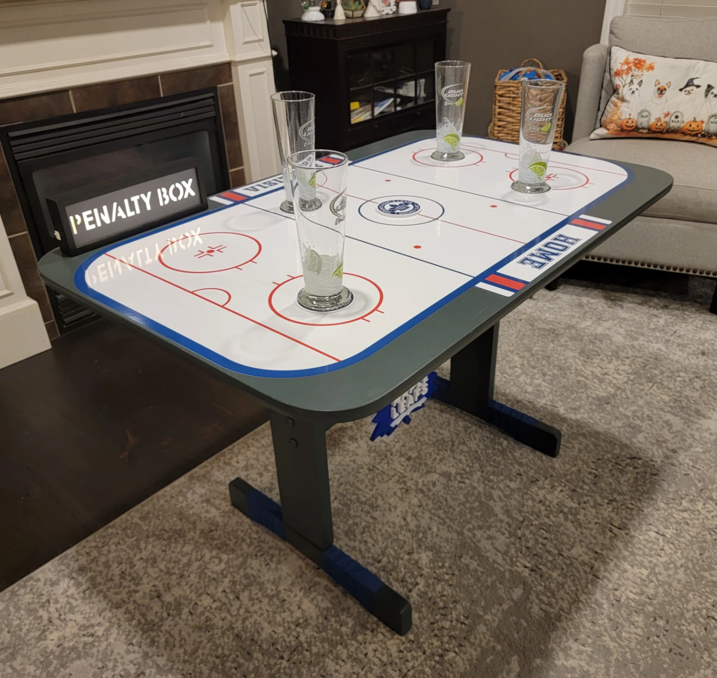 Multi use Hockey Theme Table with Penalty Box Light - photo 3